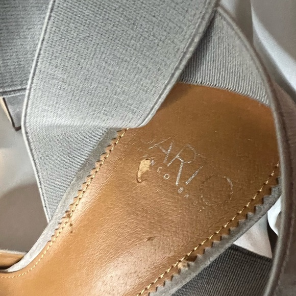 Franco Sarto Gray Suede Block Heel Pumps - Picture 3 of 8